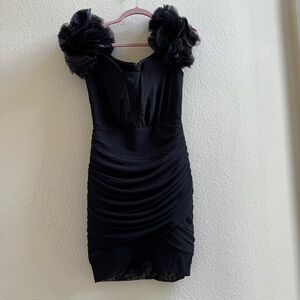 Elegant Black Mini Dress  Size M